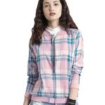 ROADSTER Full Sleeve Checkered Women Bomber Jacket