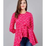 Party 3/4 Sleeve Printed Women Multicolor Top