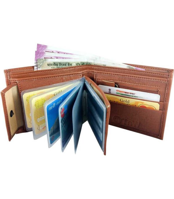 Men Casual, Formal Tan Artificial Leather Wallet  (10 Card Slots)