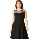 Miss Women Fit and Flare Black Dress