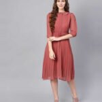 Women Fit and Flare Pink Dress