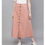 Sasfras Women Solid A-line Pink Skirt