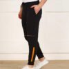 Color Block Men Black Track Pants