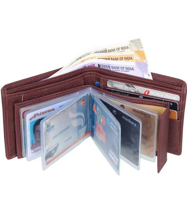 Casual Brown Artificial Leather Money Clip  (8 Card Slots)